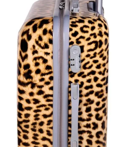 Obrázek z Kabinový kufr ABS - Leopard - šedý lem 